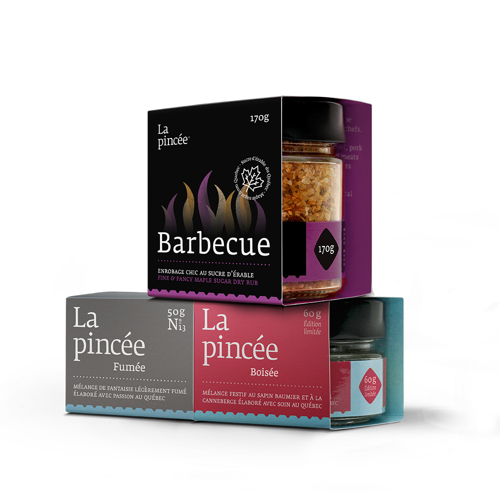 Trio d'épices (Fumée, Boisée, BBQ Érable)